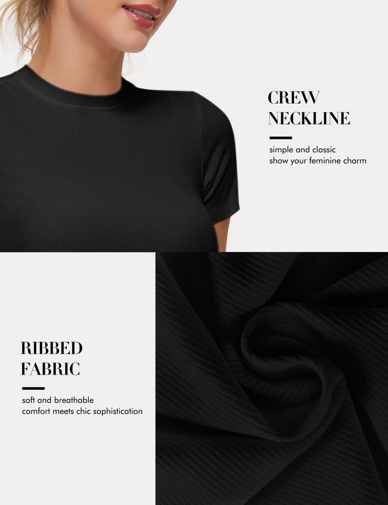 Peauty Maternity Shirts Casual Work Black Maternity Tshirts Pregnancy Tops for Women Short Sleeves Petite Clothes (Black S) - Image 5