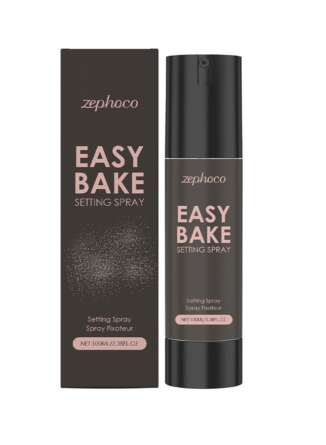 zephoco Easy Bake Setting Spray, Waterproof & Oil-Control Pore Smoothing Vegan Skin Care, 16H Long-Lasting, Sweatproof Formula for Matte Finish Makeup Sealant, 100ml - Image 1
