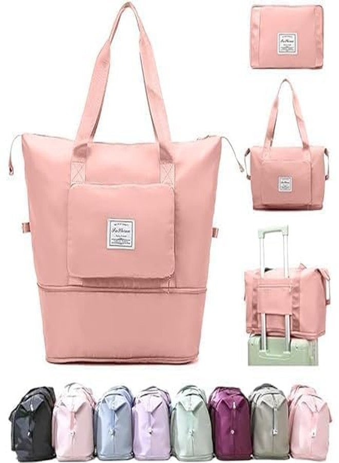 Nyfee Foldable Duffle Bag for Travelling |Waterproof and Large Travel Bag for Women Luggage | Expandable & Multipurpose Large Capacity Weekender Carry Bag for Women Travel (Peach) - Image 3