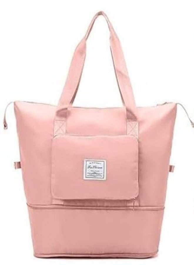 Nyfee Foldable Duffle Bag for Travelling |Waterproof and Large Travel Bag for Women Luggage | Expandable & Multipurpose Large Capacity Weekender Carry Bag for Women Travel (Peach) - Image 2