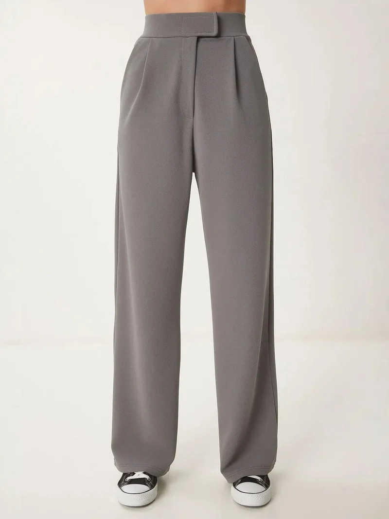 إسطنبول الساحرة ISTANBUL High Waist Textured Palazzo Pants