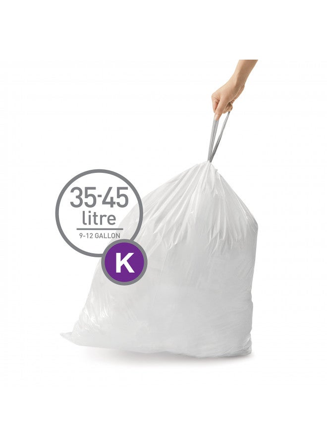 simplehuman Custom Fit Drawstring Trash Bags in Dispenser Packs, 60 Count, 35-45 Liter / 9.2-12 Gallon, White  - Image 2