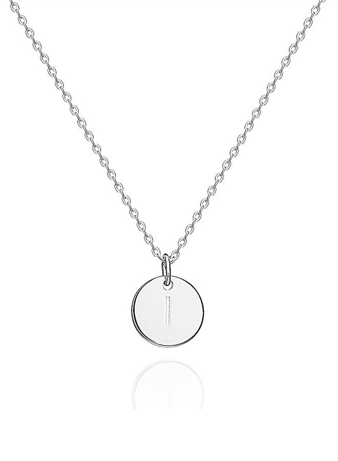 5esha Women Casual Silver Necklace With I Letter Pendant - Image 1