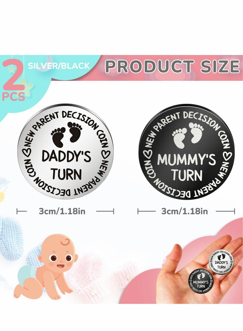 Double Sided Decision Coin Set for New Parents, Fun Baby Shower Gift for Mom and Dad, Perfect for Pregnancy Celebrations - Image 2