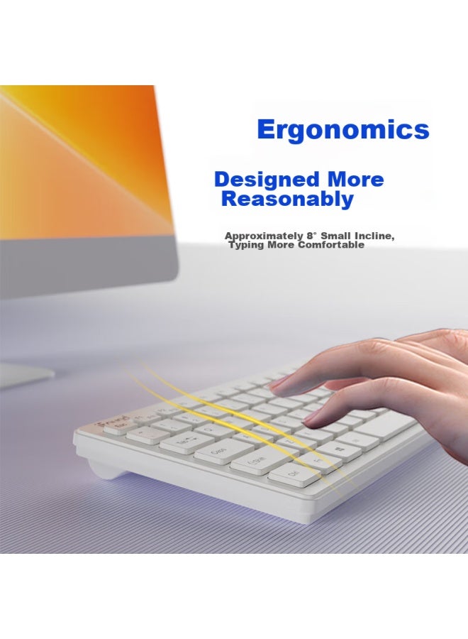 Ifound W226 Wireless Keyboard, Portable Office External Ultra-thin Laptop Compact Keyboard, Wireless Mini Compact Keyboard, Simple White - Image 3