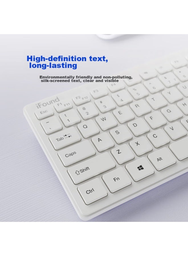 Ifound W226 Wireless Keyboard, Portable Office External Ultra-thin Laptop Compact Keyboard, Wireless Mini Compact Keyboard, Simple White - Image 4