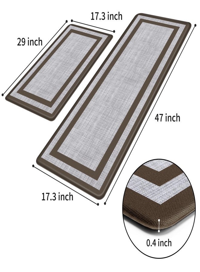 Mattitude Kitchen Mats Set of 2 Cushioned Anti-Fatigue Non-Skid Rug Sets Ergonomic Comfort Standing Mat for Kitchen, Floor, Office, Sink, Laundry,Chocolate - Image 3