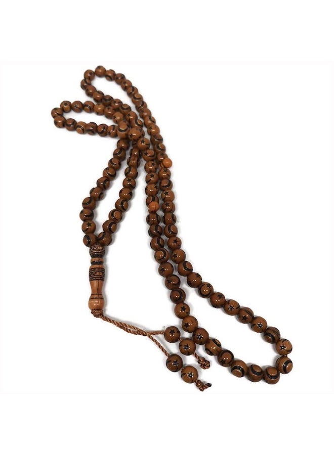 NIBEMINENT 99 Muslim Prayer Beads Brown/6mm 