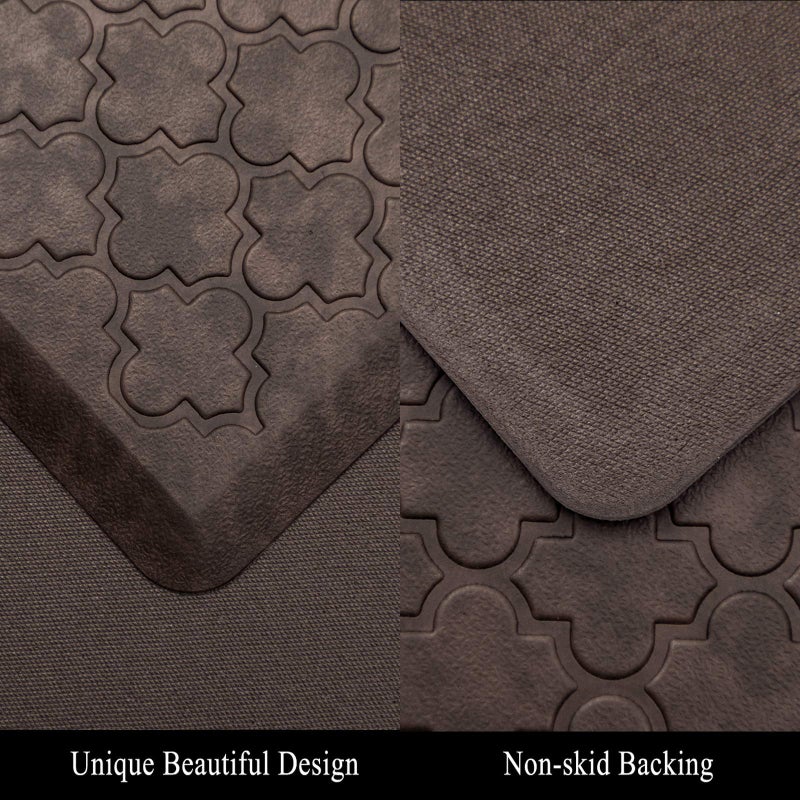 HEBE Kitchen Mat Cushioned Anti Fatigue Comfort Floor Mat Oversized 20"x60" Waterproof Non Slip Kitchen Rug Runner Laundry Room Rug Floor Carpet Heavy Duty Comfort Standing Mat Pads, Brown - Image 5