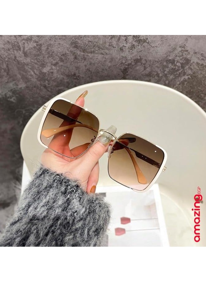 Oversized Boho Sunglasses for Women, Gold Frame with Rhinestones, Fashion Party Accessory