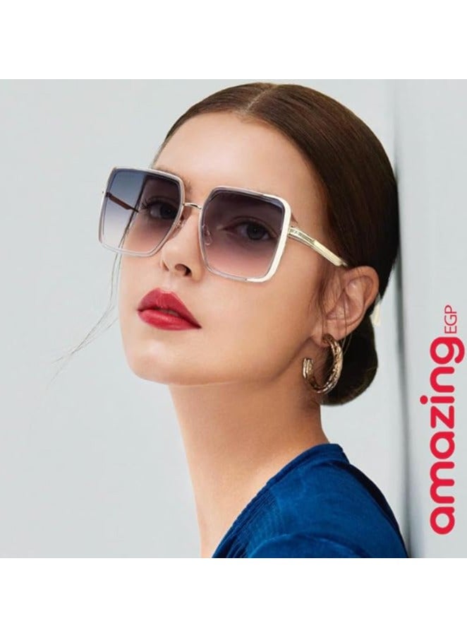 Oversized Boho Sunglasses for Women, Gold Frame with Rhinestones, Fashion Party Accessory