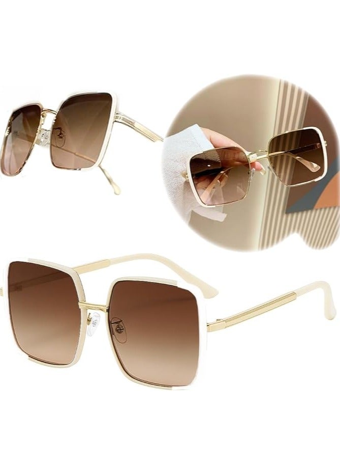 Oversized Boho Sunglasses for Women, Gold Frame with Rhinestones, Fashion Party Accessory
