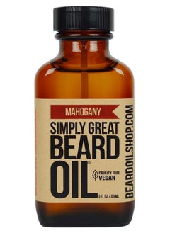 Simply Great Beard Oil Mahogany Scented Beard Oil Beard Conditioner 3 Oz Easy Applicator Natural Vegan And Cruelty Free Care For Beards Gifts For Men With Beards  - Image 1