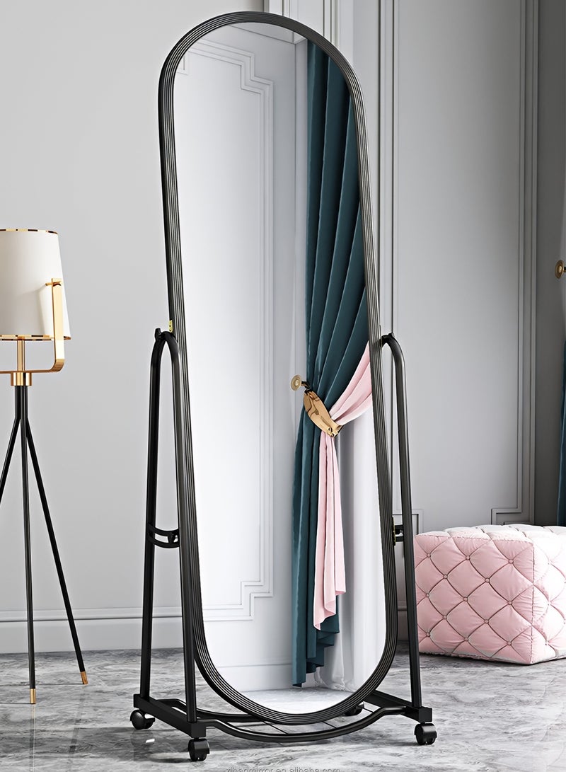 Taimi Elegant Mirror 160x31cm - Decorative Mirror with Strong Black Stand - Dressing Mirror with 4 wheels for easy movement  - Image 1