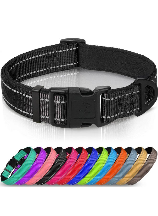Joytale Joytale Reflective Dog Collar,Soft Neoprene Padded Breathable Nylon Pet Collar Adjustable for Medium Dogs,Black,M  - Image 1