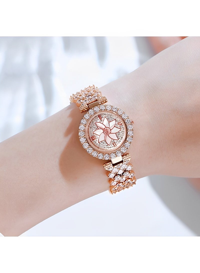 ريوكل طقم ساعة نسائية مرصعة بالألماس مع سوار وساعة مرصعة بالكريستال الفاخر، أفضل الهدايا للأصدقاء والصديقات - Image 3