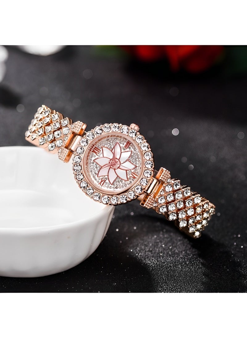 ريوكل طقم ساعة نسائية مرصعة بالألماس مع سوار وساعة مرصعة بالكريستال الفاخر، أفضل الهدايا للأصدقاء والصديقات - Image 5