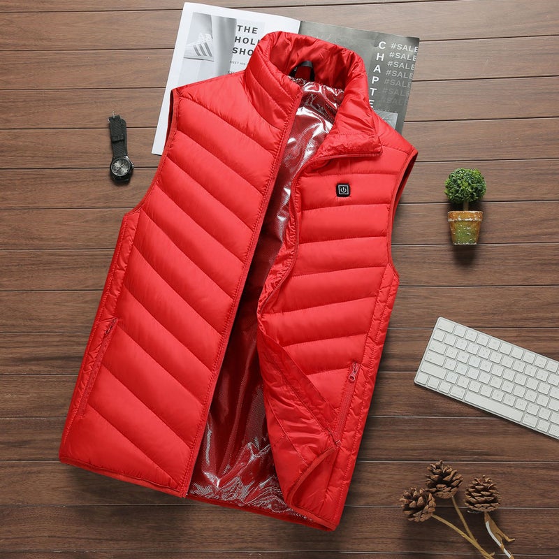 District Two Four Nine Electric Solid Color Vest Men'S Intelligent Constant Temperature Heating Vest Heating Clothes Cotton Clothes Warm Clothes - Image 1