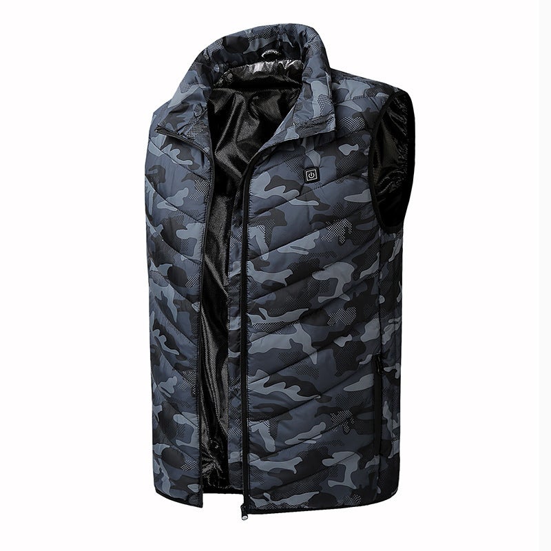 District Two Four Nine Electric Solid Color Vest Men'S Intelligent Constant Temperature Heating Vest Heating Clothes Cotton Clothes Warm Clothes - Image 3