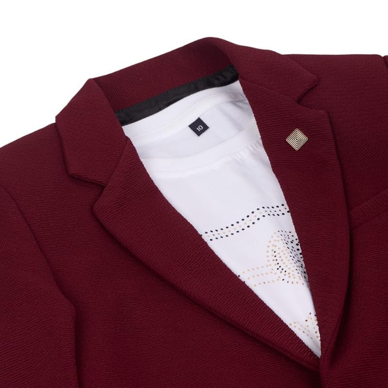 CHARCHIT Boys Regular Fit Plain Blazer and T-Shirt - Image 5