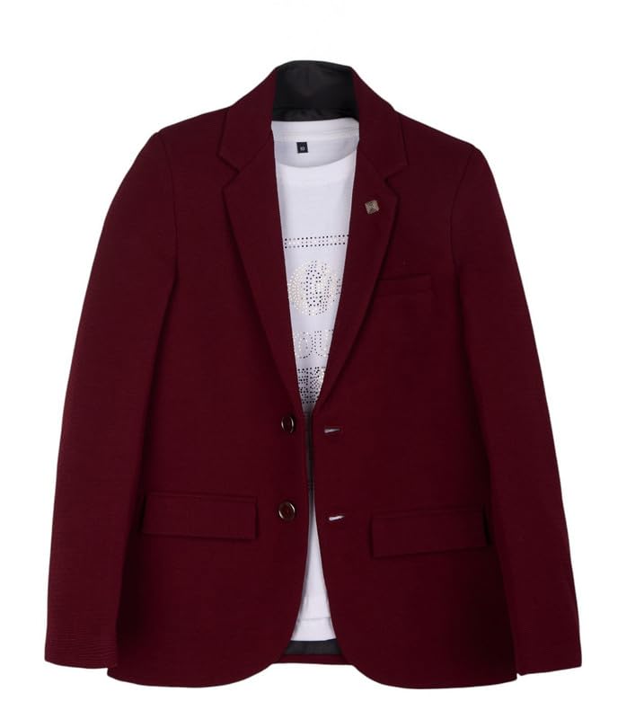 CHARCHIT Boys Regular Fit Plain Blazer and T-Shirt - Image 1