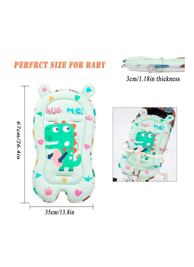 Breathable Stroller Cushion Pad, Baby Liner Head, Ultra-Soft Infant Car Seat Insert Cushion, Perfect for Seat, Stroller, (Dinosaur)
