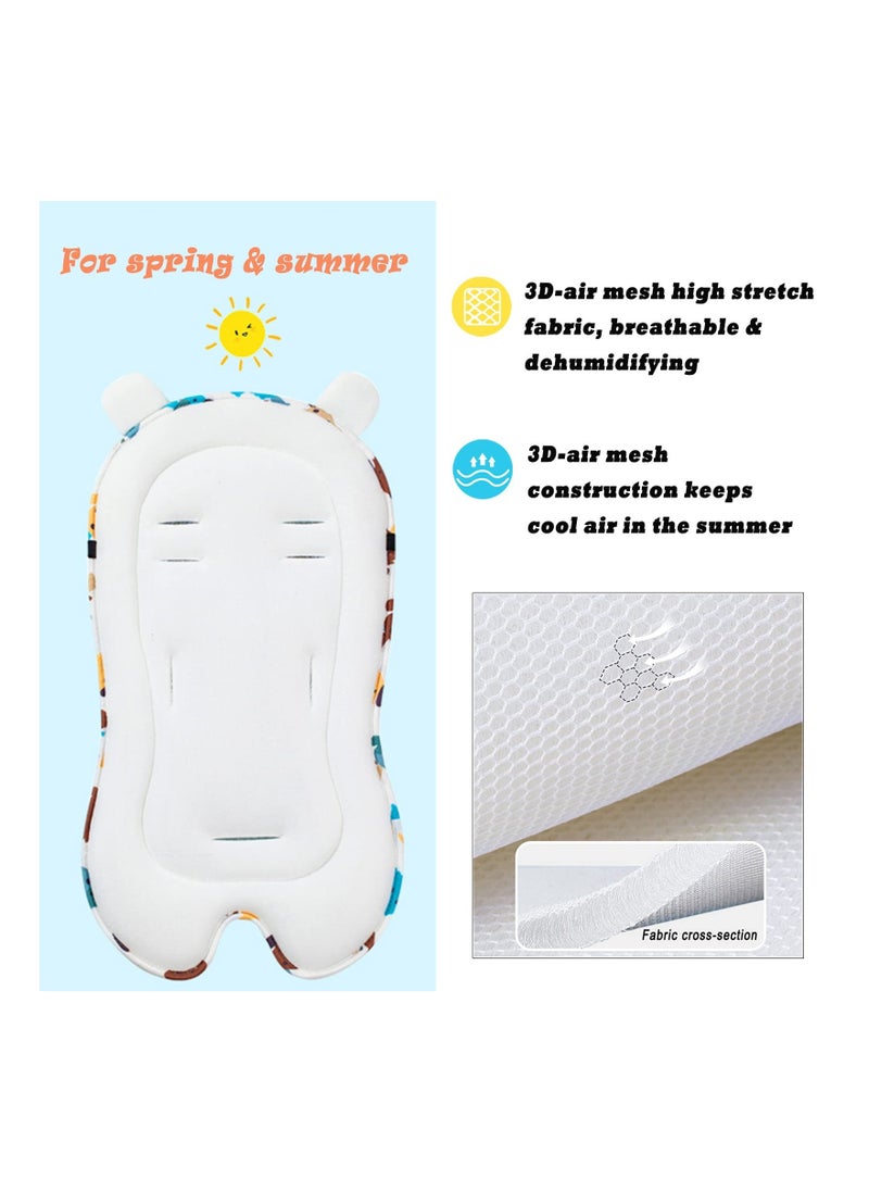 Breathable Stroller Cushion Pad, Baby Liner Head, Ultra-Soft Infant Car Seat Insert Cushion, Perfect for Seat, Stroller, (Dinosaur)