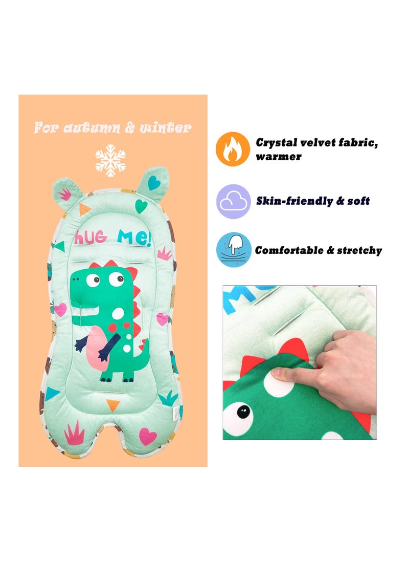 Breathable Stroller Cushion Pad, Baby Liner Head, Ultra-Soft Infant Car Seat Insert Cushion, Perfect for Seat, Stroller, (Dinosaur)