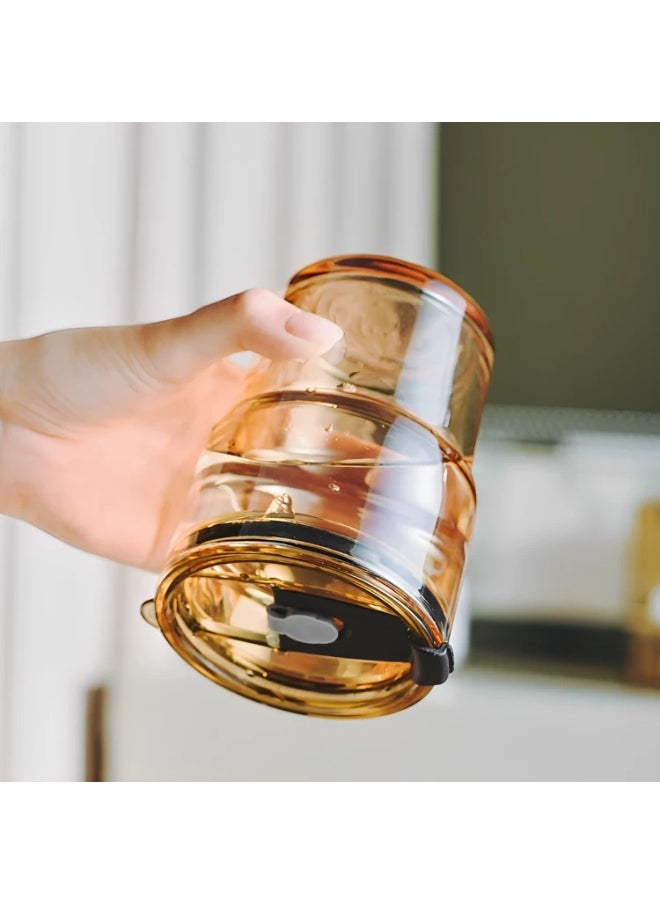 Generic - Glass Mug with Straw – Reusable Clear Drinking Cup with Lid and Straw for Iced Coffee, Juice, Smoothies, and Tea - Image 1