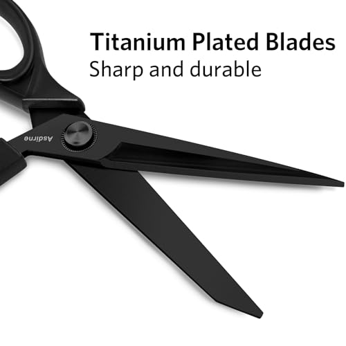 Asdirne Black Titanium Fabric Scissors, Dressmaking Scissors with Heavy Duty Multi-Purpose Titanium Coated Blades and Comfortable Soft Grip Handles, Black, 25CM - Image 3