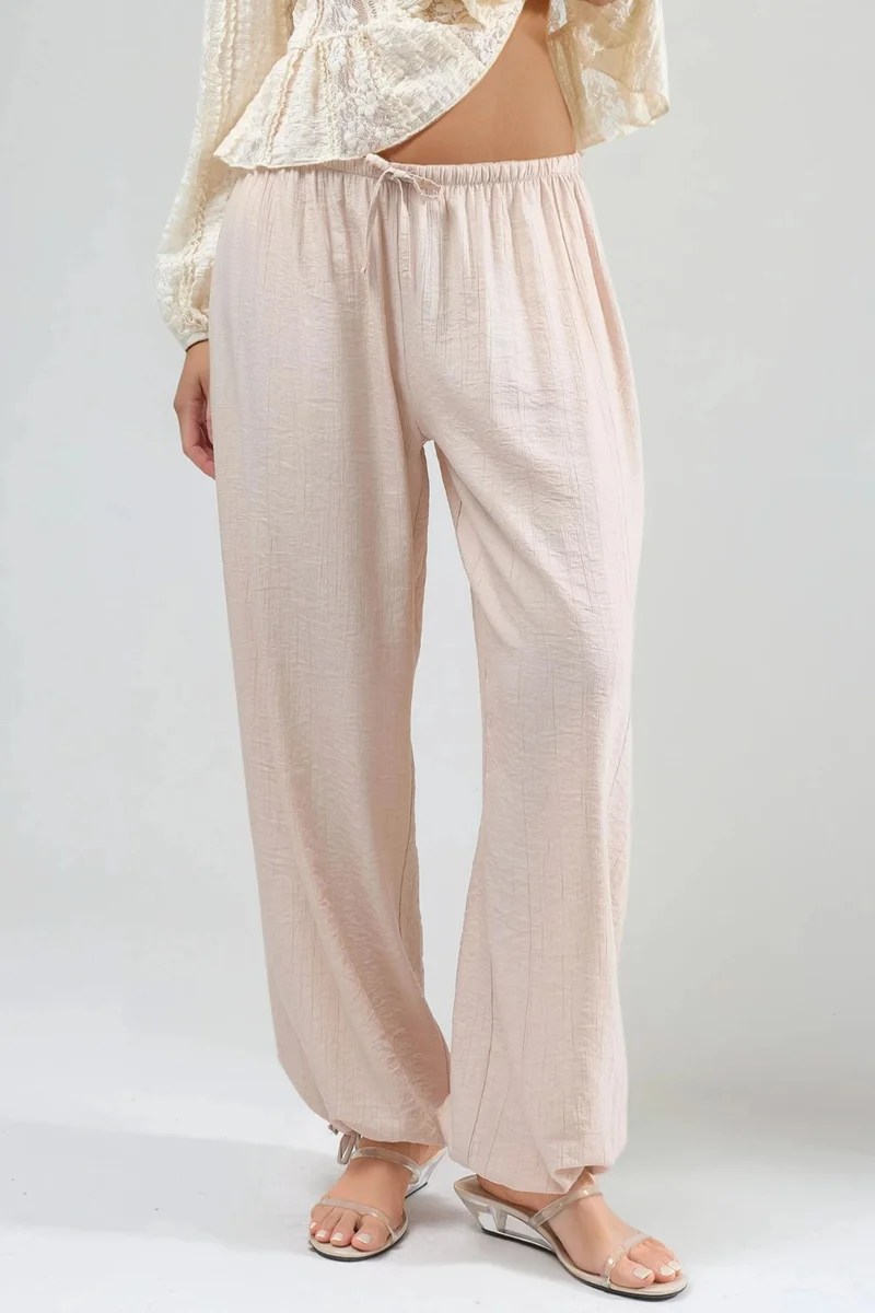 بوسيم BUSEM Elastic Waist Pants with Tie Detail