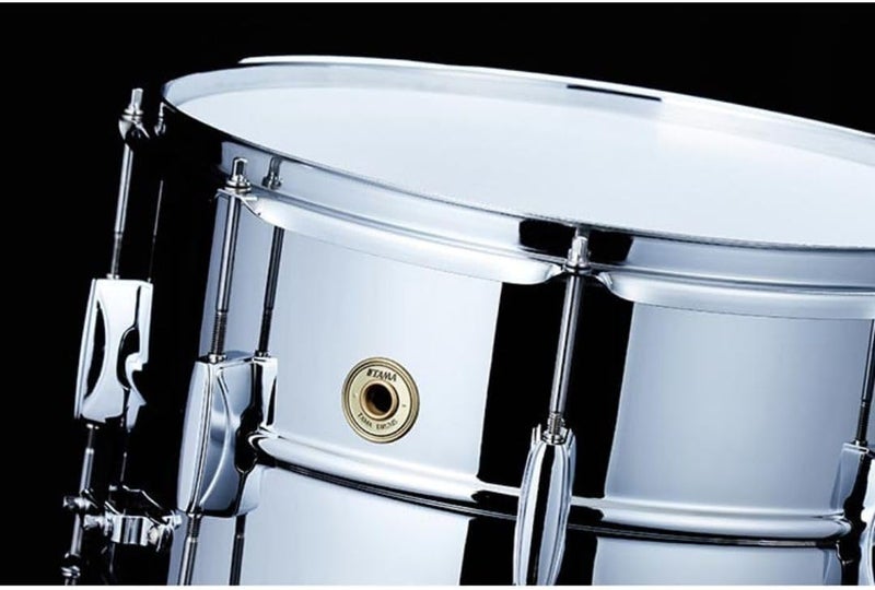 تاما طبلة سنير فولاذية من تاما ميتالوركس - 8 بوصات × 14 بوصة، مطلية بالكروم - Image 3