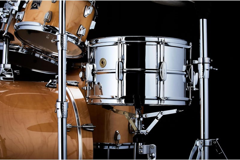 تاما طبلة سنير فولاذية من تاما ميتالوركس - 8 بوصات × 14 بوصة، مطلية بالكروم - Image 2