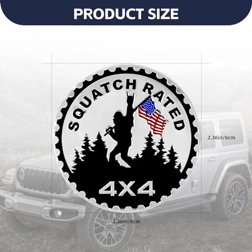 NTNEV Wild Man Pattern Rated Car Emblem, 4 x 4 Automotive Badge Decals, 3D Metal Car Badges Round Emblem Decals, Compatible with Jeep Wrangler Vehicles Trucks SUV (B) - Image 2