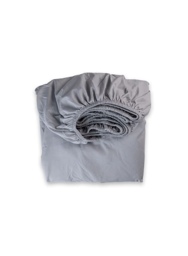 ب كومفورت  طقم ملاية أستك قطن رمادي فاتح - Image 3