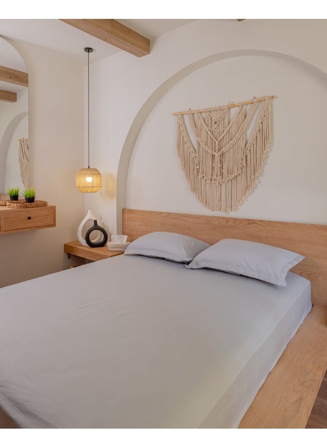 ب كومفورت  طقم ملاية أستك قطن رمادي فاتح - Image 1