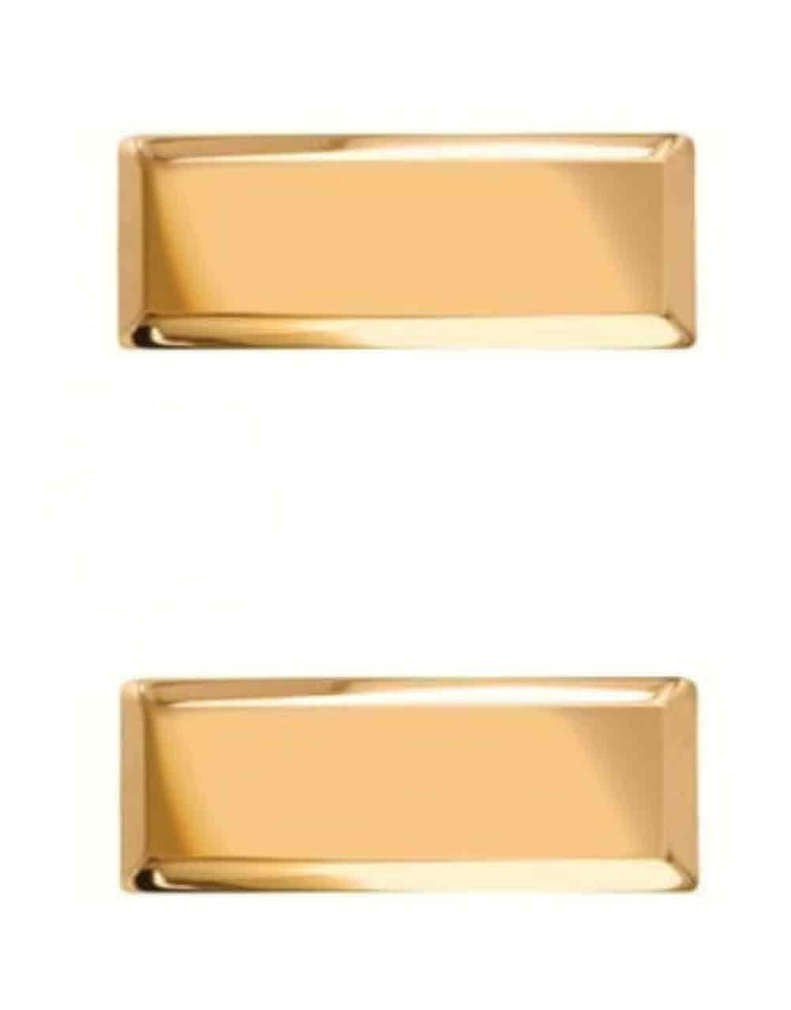 HWC Smooth Lieutenant Police Fire Army Military Uniform Collar Insignia Gold Finish Size Small 3/4" x 5/16 Pair - Image 2