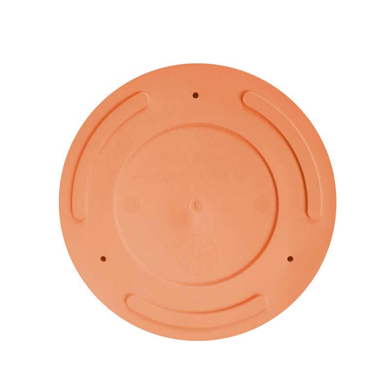 Bloem Mathers 8" Muted Terra Cotta Round Modern Resin Garden Planter Pot with Drainage Holes and Removable Saucer Tray Included - Image 5