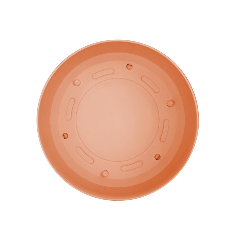 Bloem Mathers 8" Muted Terra Cotta Round Modern Resin Garden Planter Pot with Drainage Holes and Removable Saucer Tray Included - Image 4