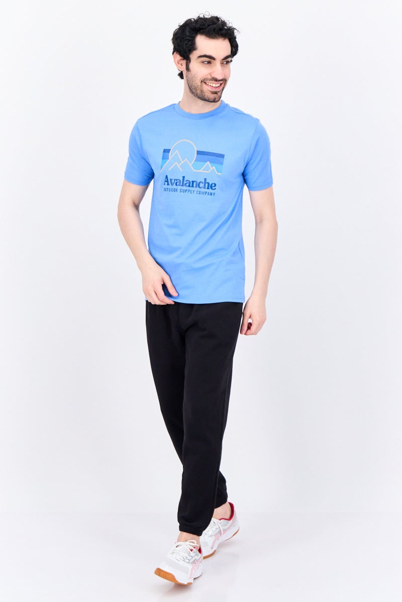 Avalanche Men Sportswear Fit Short Sleeves Outdoor T-Shirt, Blue - Image 4