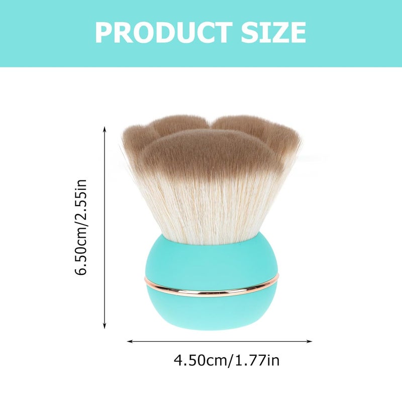 Portable Cosmetic Powder Brush with Cover, Small Cat Paw Shading Brush for Blush and Loose Powder Application, Green Makeup Tool for Travel and Daily Use - Image 2