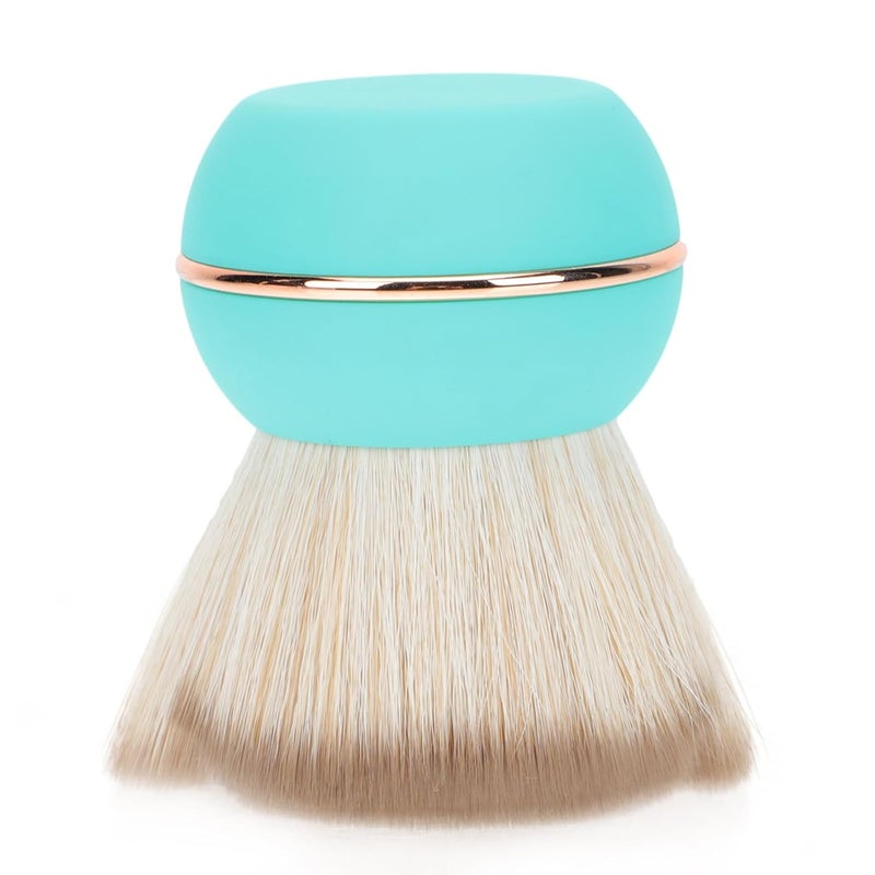 Portable Cosmetic Powder Brush with Cover, Small Cat Paw Shading Brush for Blush and Loose Powder Application, Green Makeup Tool for Travel and Daily Use - Image 1