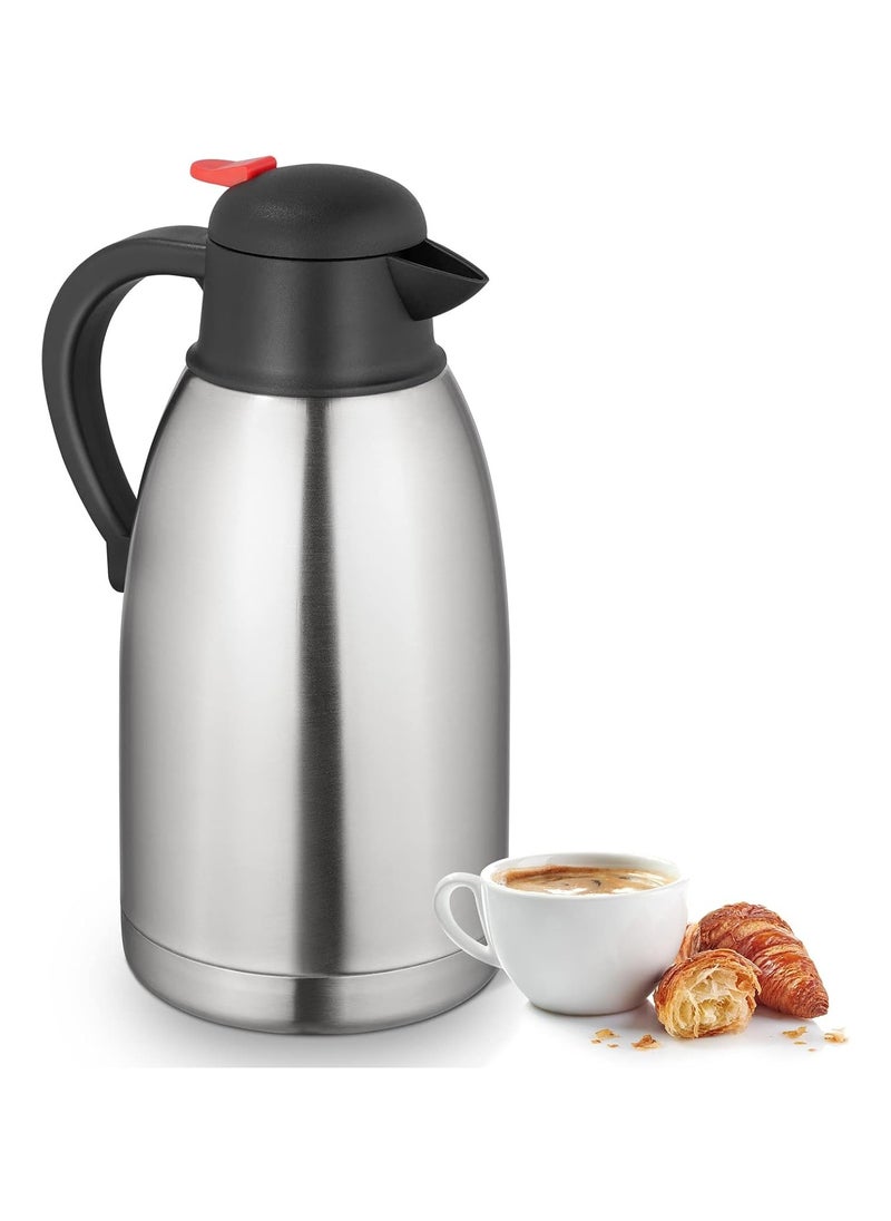 DubaiGallery Capacity Large Double Wall 2L Thermos Stainless Steel Air Pots/ Vacuum Jug Thermal Flask  - Image 1