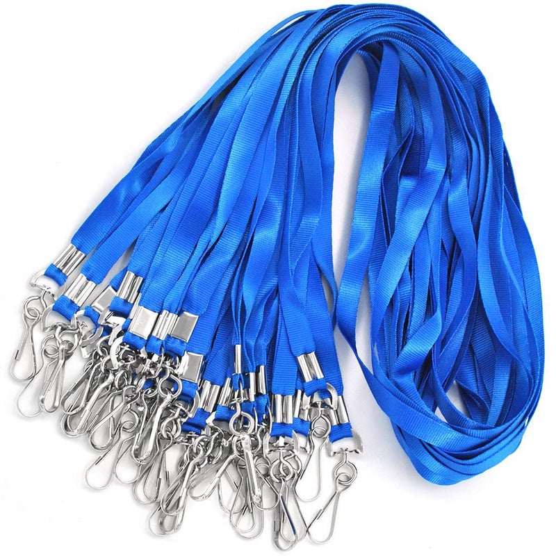 Bird Fiy Bulk Lanyards for Id Badges Nylon Neck Flat Lanyard for ID Name Badge Holder/Name Tag (Navy Blue, 50Pcs) - Image 1