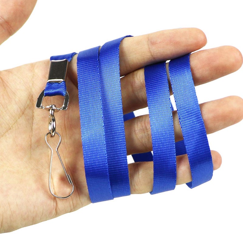 Bird Fiy Bulk Lanyards for Id Badges Nylon Neck Flat Lanyard for ID Name Badge Holder/Name Tag (Navy Blue, 50Pcs) - Image 4