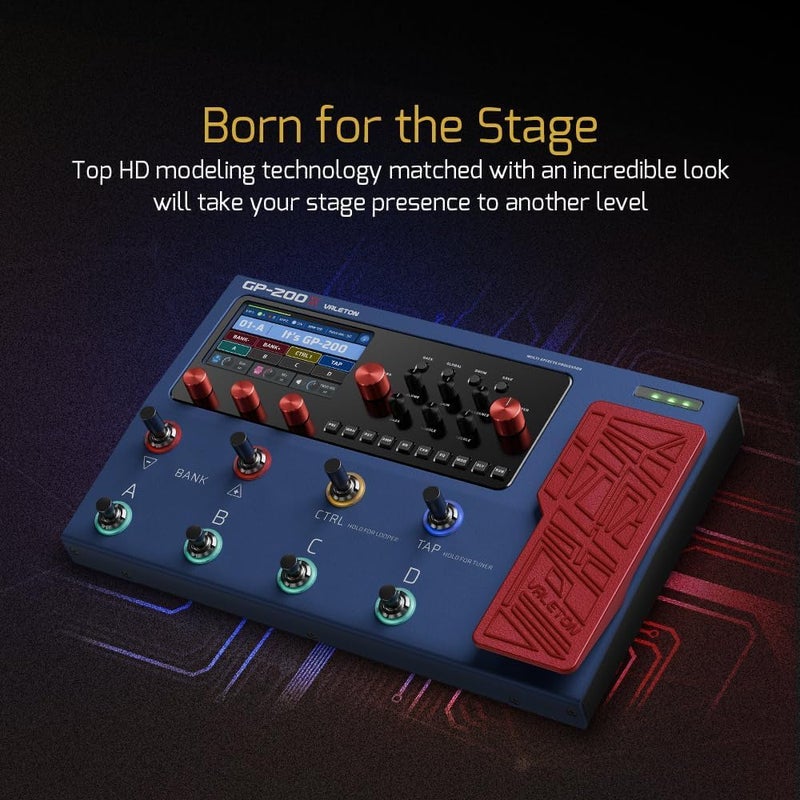 VALETON Guitar Bass Effect Pedal Multi-Effects Processor Amp Modeling IR Cabinets Simulation with FX Loop MIDI I/O Expression Pedal Stereo OTG USB Audio Interface GP-200X - Image 2