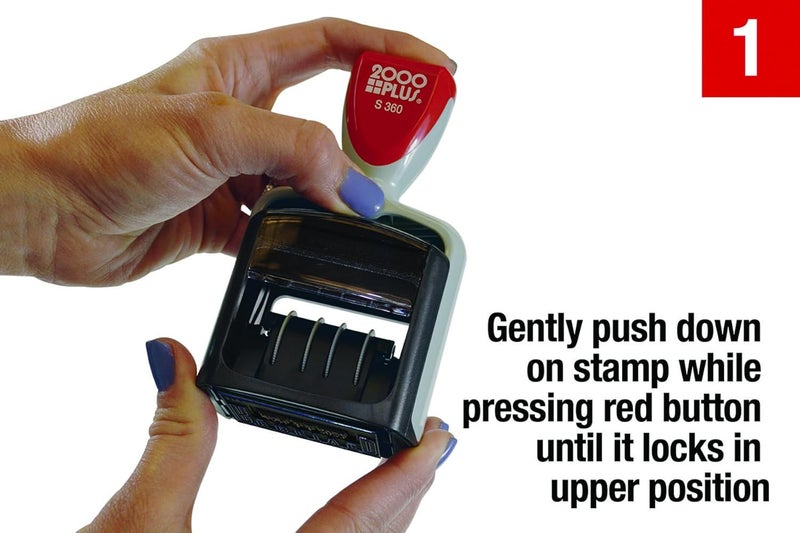 2000 PLUS Self-Inking Date and RECEIVED Stamp with Red and Blue Ink - 1-3/4" x 1-1/8" Impression - Image 4