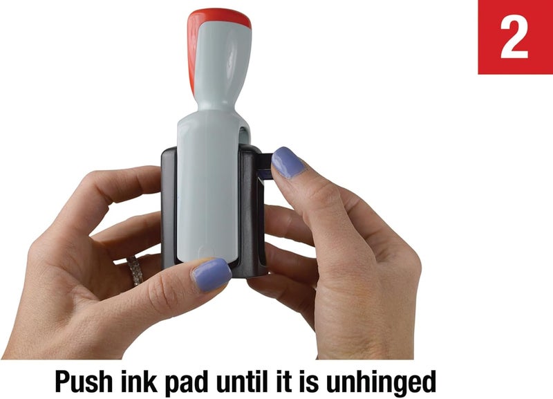 2000 PLUS Self-Inking Date and RECEIVED Stamp with Red and Blue Ink - 1-3/4" x 1-1/8" Impression - Image 5
