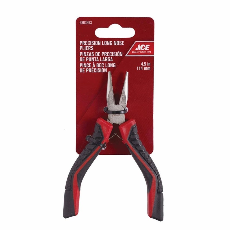 ACE Precision Long Nose Pliers 4.5 Inch – Compact Grip for Tight Spaces