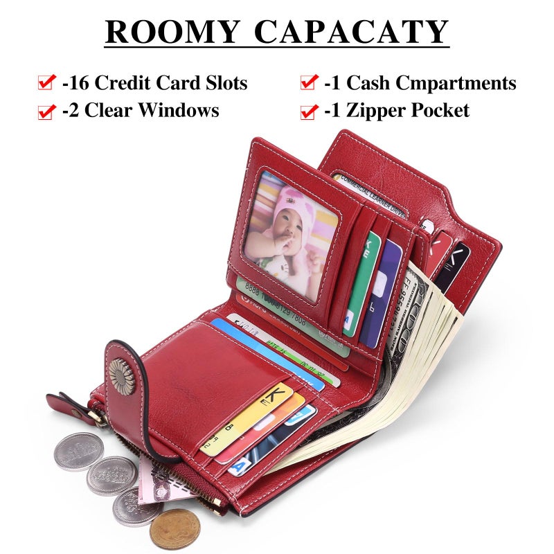 FALAN MULE Small Wallet for Women Leather Bifold Compact Small Womens Wallet with RFID Blocking - Image 2